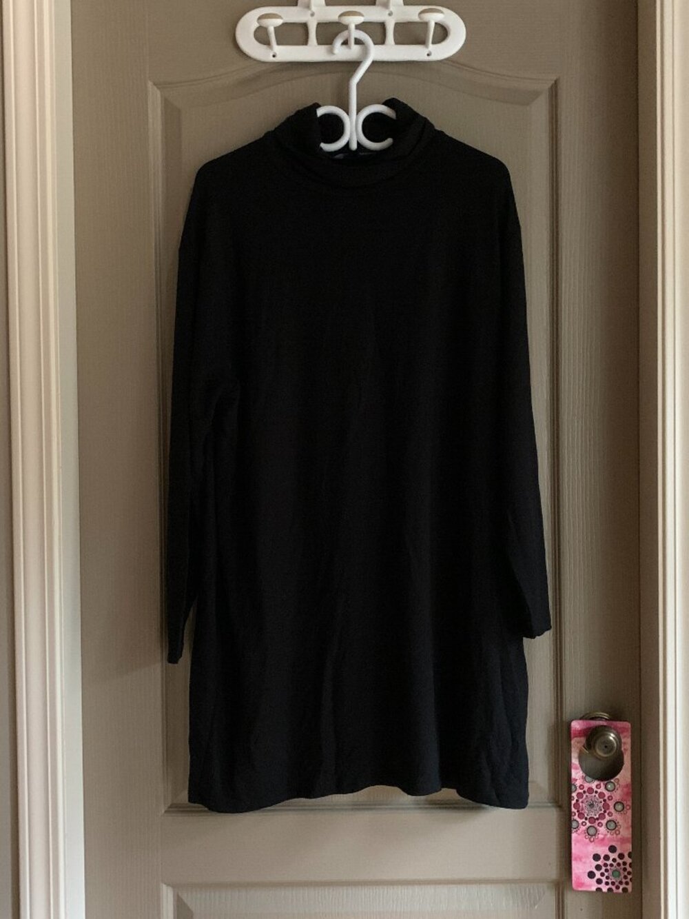 Press Dress Black Modal Turtleneck Long Sleeve Dress Size M Quiet Luxury Minimal